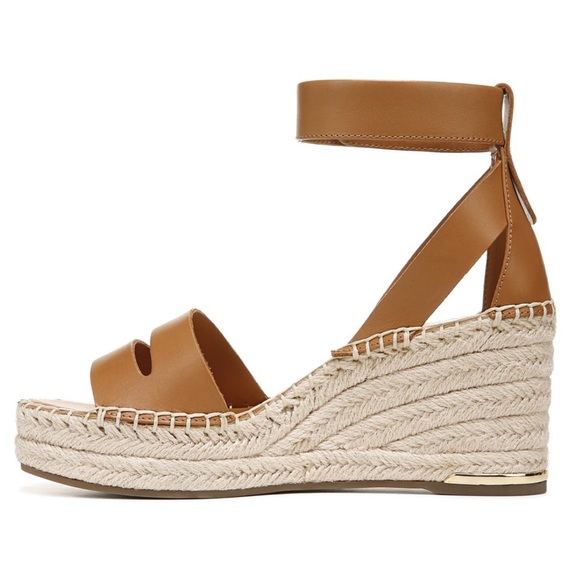 Franco Sarto Callia Beige Leather Espadrille Wedge Sandal Size 11 - Picture 3 of 8